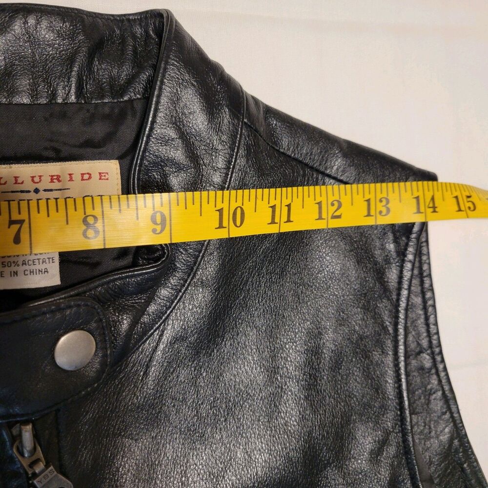 Telluride Clothing Co. Women's Leather Black Vest Jacket  Full Zip Size Large - Picture 10 of 15